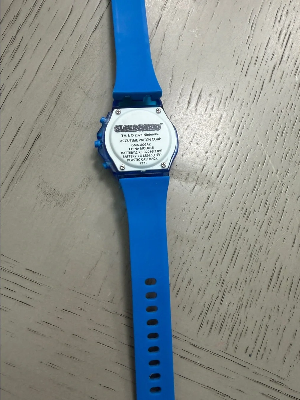 Blue Mario Digital Kids Watch With Flashing Light
